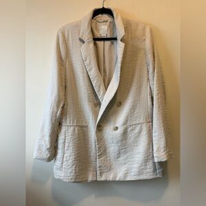 H&M Cream Textured Women's Blazer